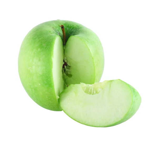Cut apple with piece — Stock Photo, Image