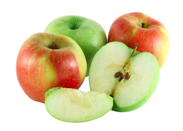 Geschnittene bunte Äpfel — Stockfoto