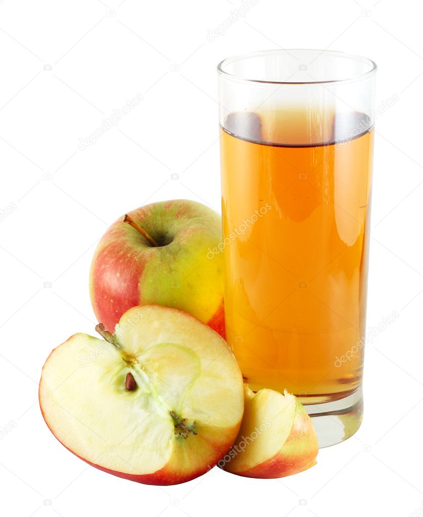 Apple juice with colorful apples