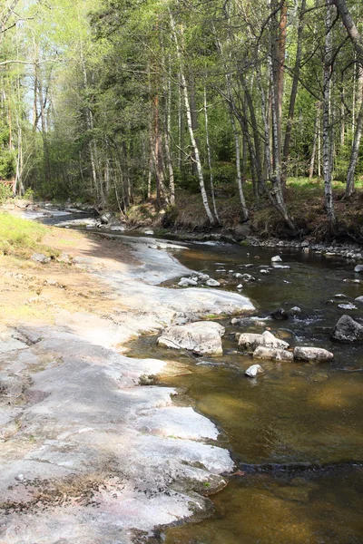 Klidná řeka s kameny — Stock fotografie