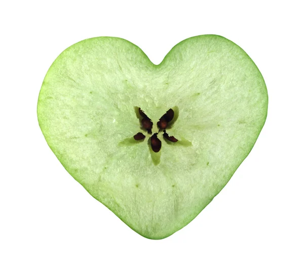 Καρδιά φέτα μήλου — Φωτογραφία Αρχείου