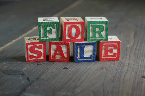 For sale wood blocks — Stock Photo, Image