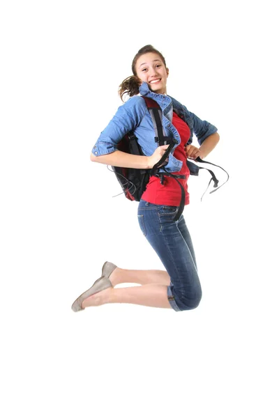 Uczeń skoki w powietrzu — Zdjęcie stockowe