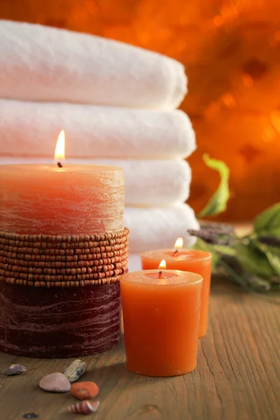 Orange candles — Stock Photo, Image