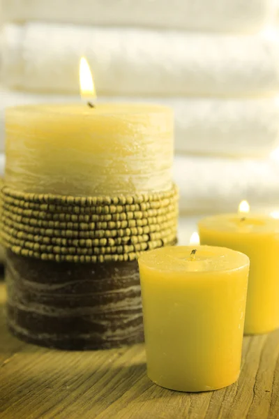 Green candles — Stock Photo, Image
