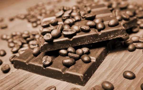 巧克力和咖啡 — 图库照片