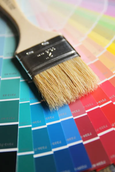 Cepillo en muestras de color — Foto de Stock