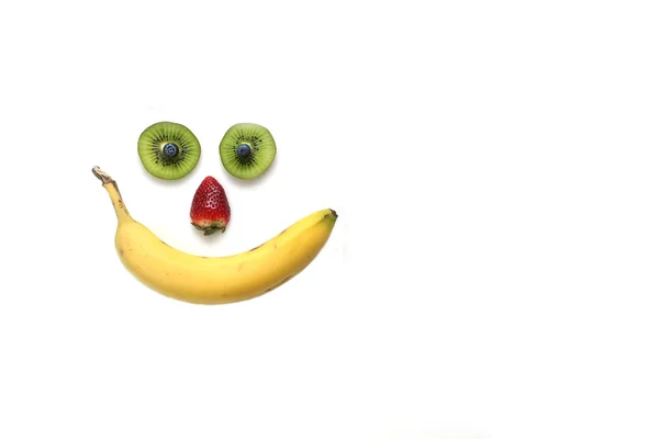 Happy face made with fruits — Stock Photo, Image