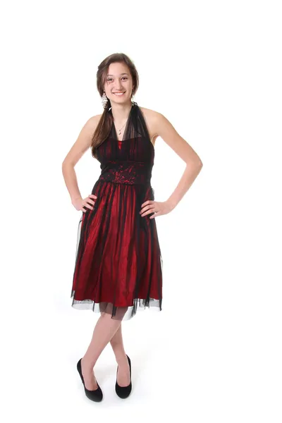 Teenager with evening dress — Stock Photo, Image