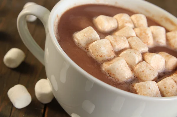 Horká čokoláda a marshmallow — Stock fotografie