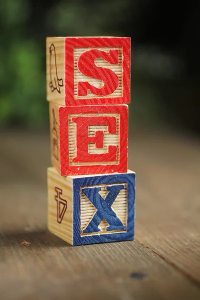 Sex wood blocks — Stock Photo, Image