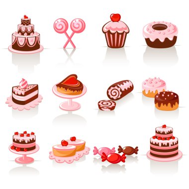 Sweet pastry icons clipart