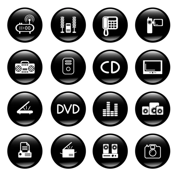 Multimedia pictogrammen — Stockvector
