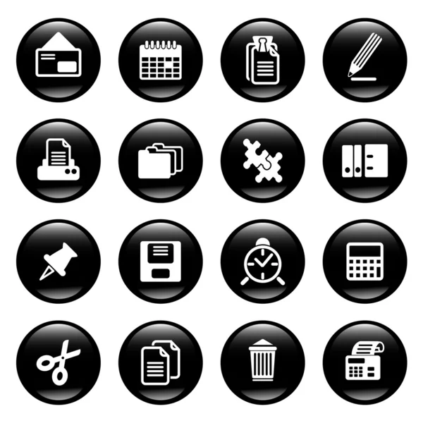 Iconos de accesorios de oficina — Vector de stock