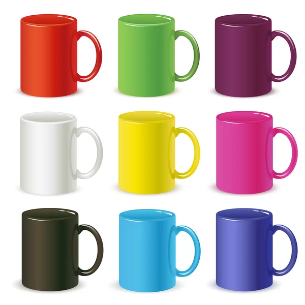Farbige Tassen — Stockvektor