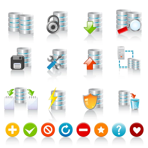 Iconos de base de datos — Vector de stock
