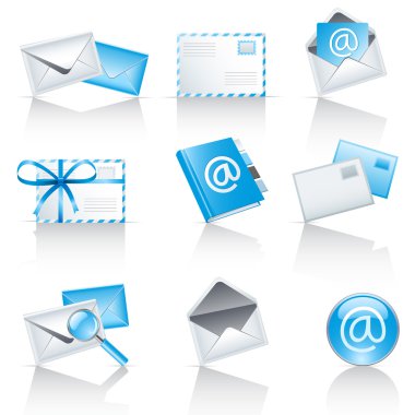 Mail service icons clipart