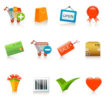 Shopping icons clipart