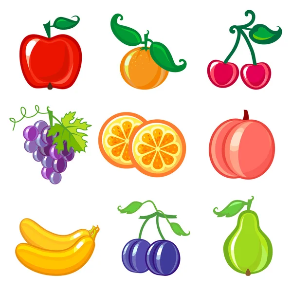 Fruit pictogrammen — Stockvector