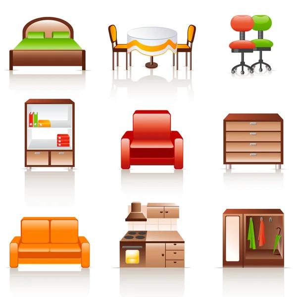 Icone di mobili — Vettoriale Stock