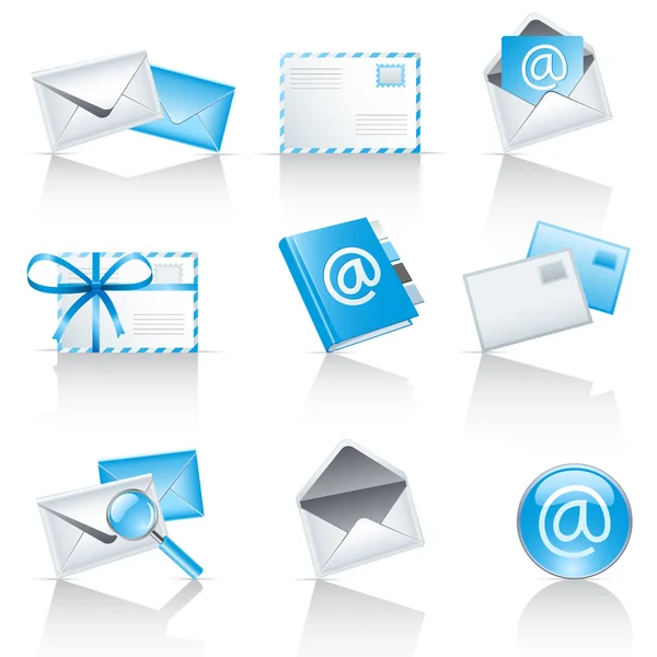 Iconos de servicio de correo — Vector de stock