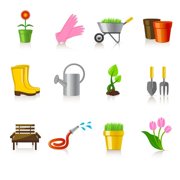 Gardening icons — Stock Vector