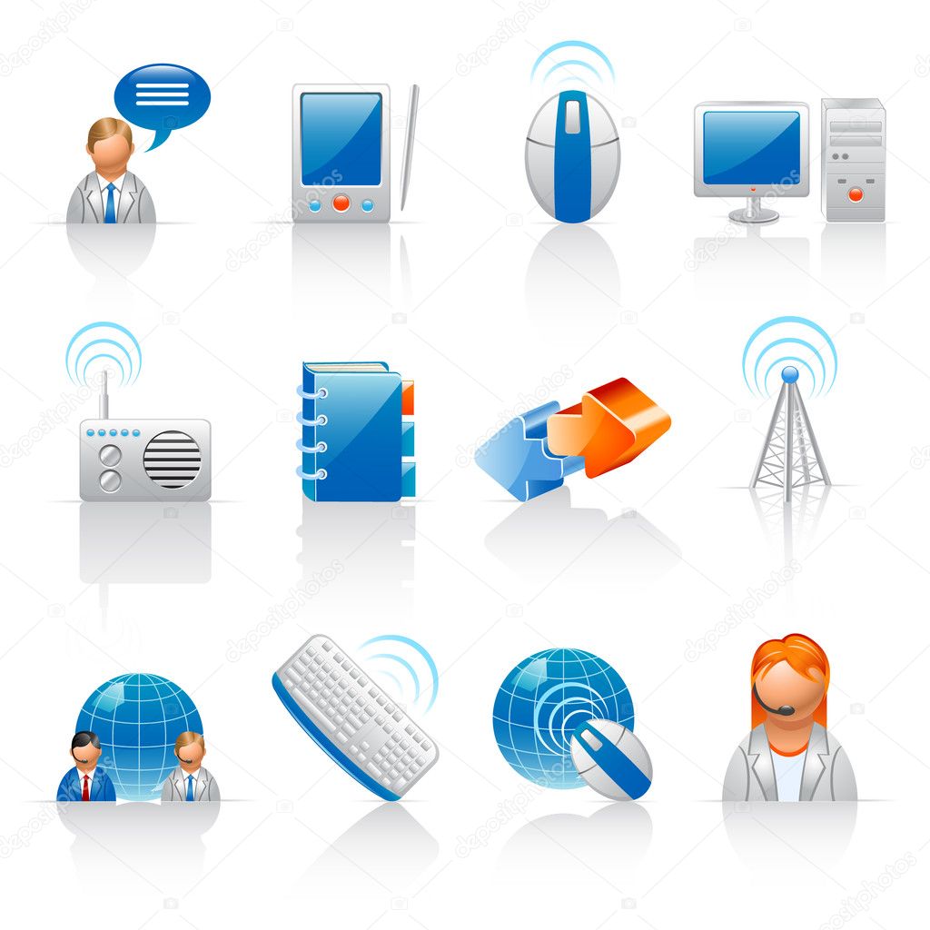 Communication and internet icons Stock Vector Image by ©colorlife #8702499