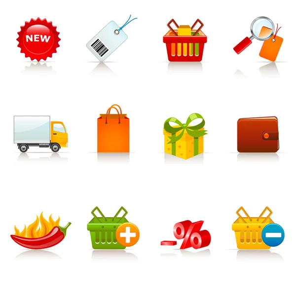Iconos de compras — Vector de stock