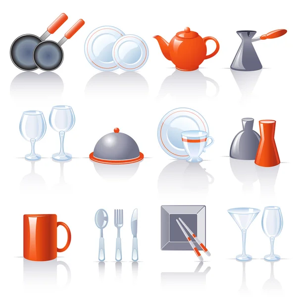Iconos de utensilios de cocina — Archivo Imágenes Vectoriales