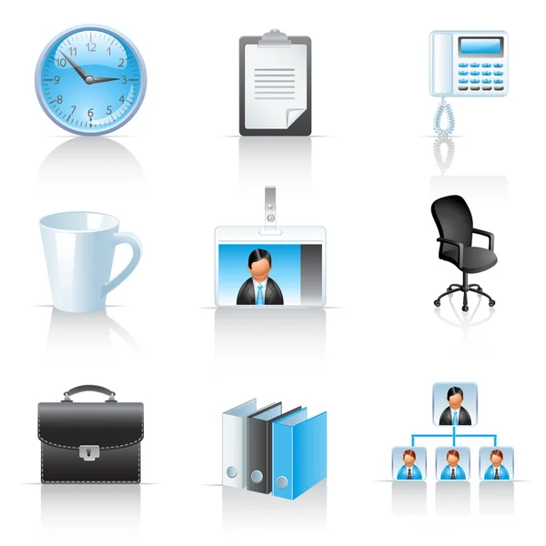 Icônes de bureau et d'affaires — Image vectorielle