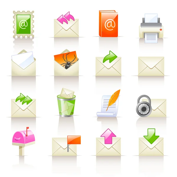 Icônes de service de courrier — Image vectorielle