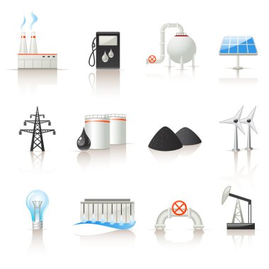 Power industry icons clipart