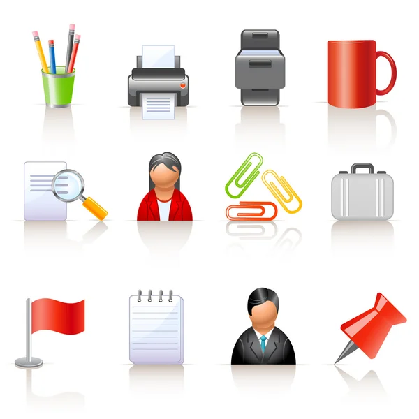 Accessoires de bureau icônes — Image vectorielle