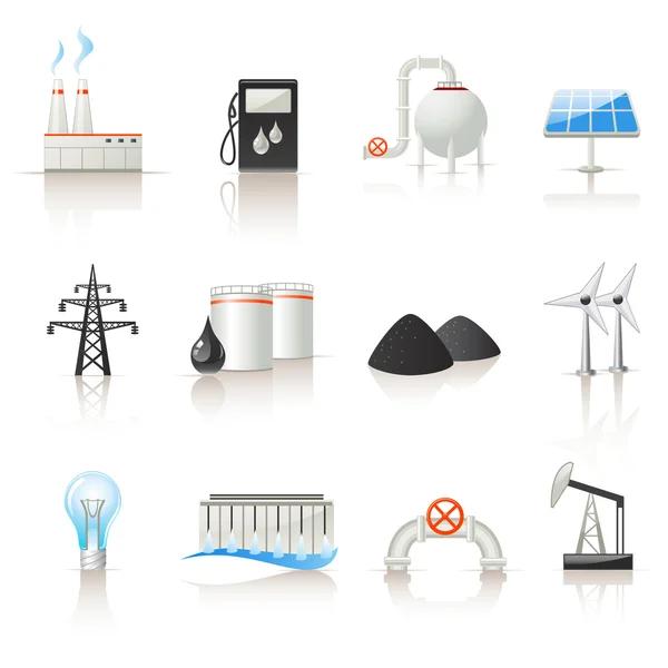 Iconos de la industria eléctrica — Archivo Imágenes Vectoriales