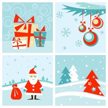 Christmas & New-Year's card set clipart