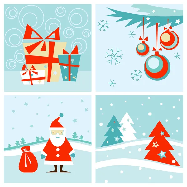 Christmas & New-Year's card set — Stock Vector