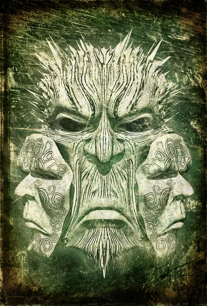 Demon zielony malowany — Zdjęcie stockowe