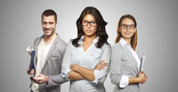 Young and successful business team in an office — Stock Photo, Image