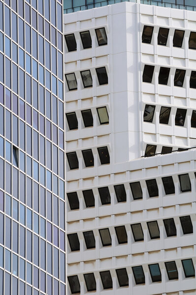 Abstract view of modern building in Tel-Aviv.