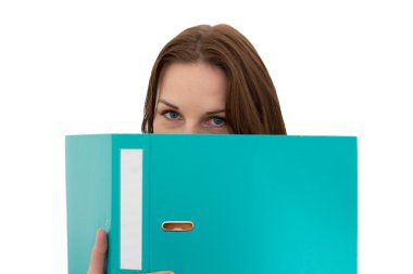 Young Female Student With A Folder/Binder clipart