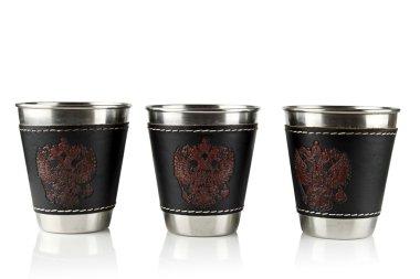 Three metal cups. clipart