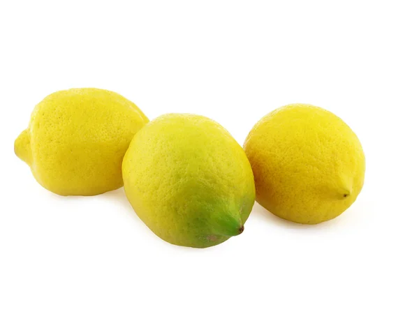 Three of lemon on a white background, white background. — Stock Photo, Image