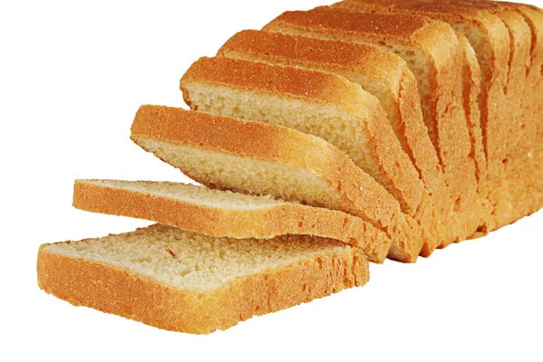 Brot auf weißem Hintergrund. — Stockfoto
