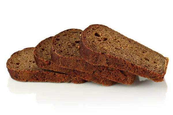 Fette di pane su fondo bianco. — Foto Stock