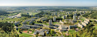 Vilnius Lazdynai district view from bird flight clipart