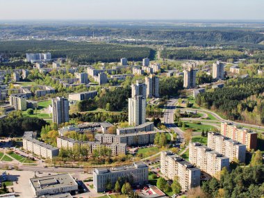 vilnius şehir - havadan fotoğraf bahar