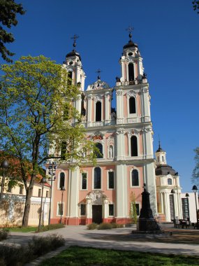 White Catherine church in old Vilnius city clipart