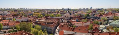 Red roofs of the ancient european city clipart