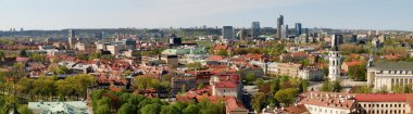 City panoramic view - old and new Vilnius. clipart