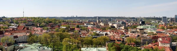 Панорамный вид Вильнюса с телебашней — стоковое фото
